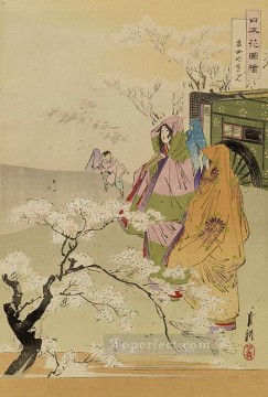 nihon hana zue 1893 1 Ogata Gekko Ukiyo e Pinturas al óleo